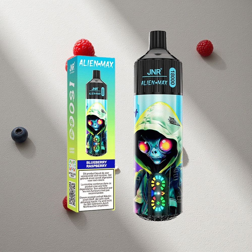 JNR Alien Max 18000 Puffs Arándano Frambuesa Pantalla LED Inteligente Argentina wholesale