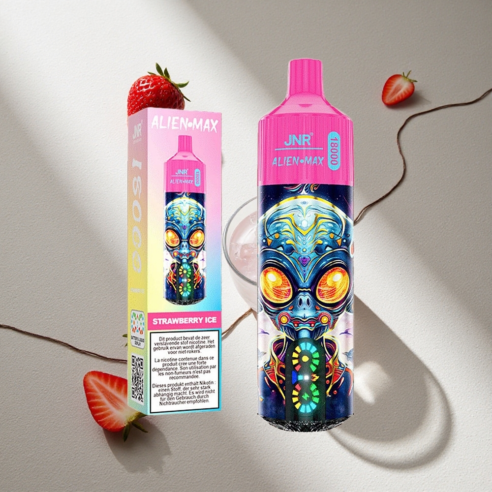 JNR Alien Max 18000 Puffs Fresa Hielo con Pantalla LED Inteligente y Carga Rápida Type-C Argentina wholesale