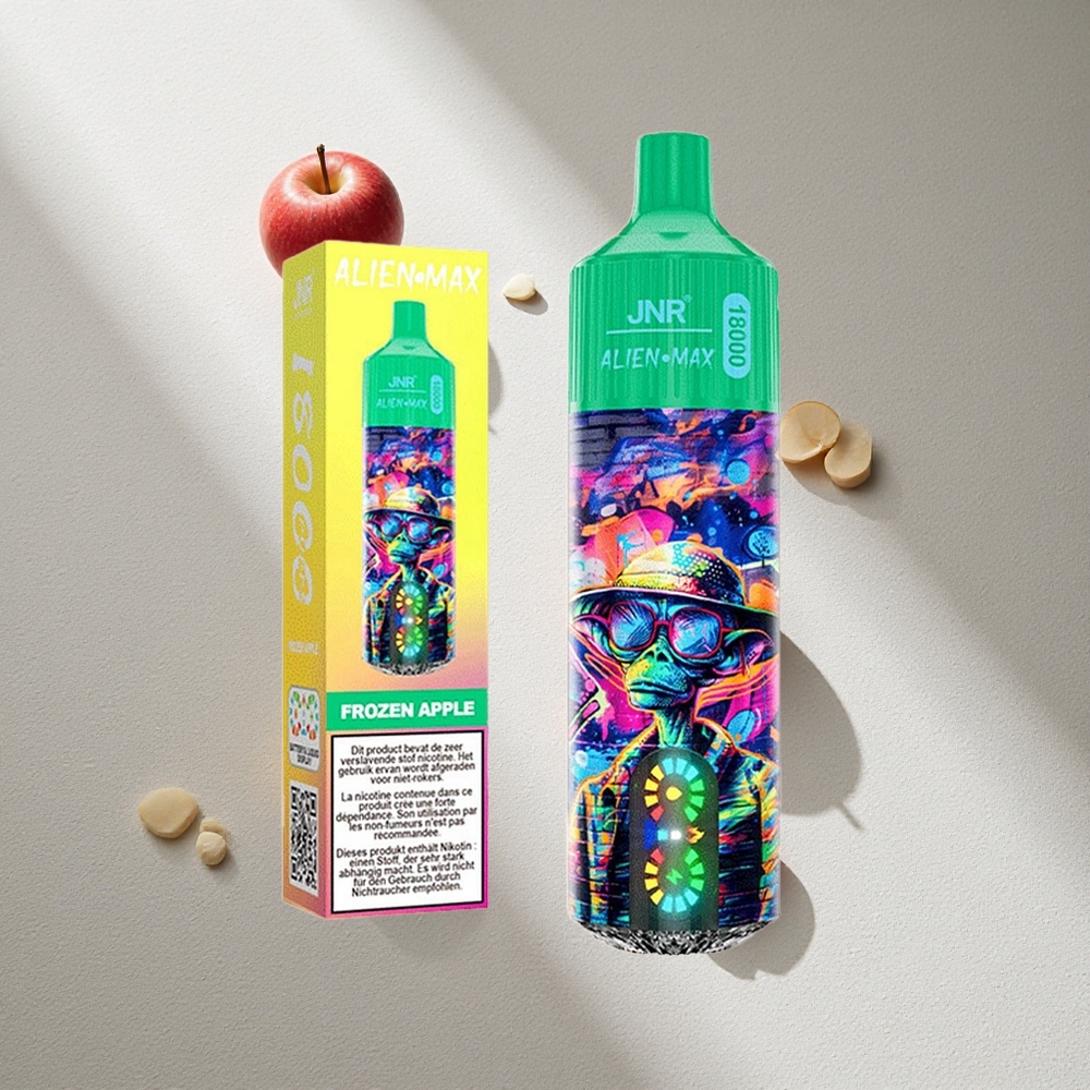 JNR Alien Max 18000 Puffs Manzana Helada con Pantalla LED Inteligente y Carga Rápida Type-C Argentina wholesale