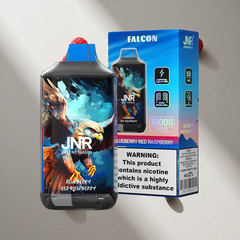 JNR Falcon 16000 Puffs Arándano Azul Frambuesa Roja con Batería 850 mAh y Pantalla LED Inteligente Argentina wholesale