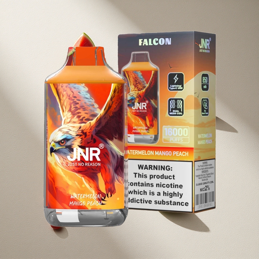 JNR Falcon 16000 Puffs Sandía Mango Durazno con Batería de 850 mAh y Pantalla LED Argentina wholesale