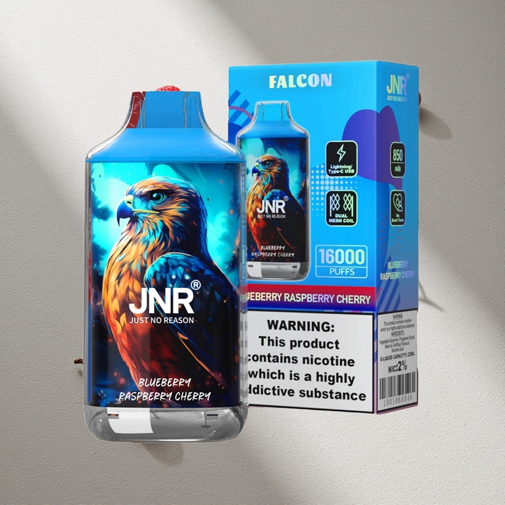 JNR Falcon 16000 Puffs Vape Desechable Arándano Frambuesa Cereza con Pantalla LED Inteligente y Batería de 850 mAh Argentina wholesale