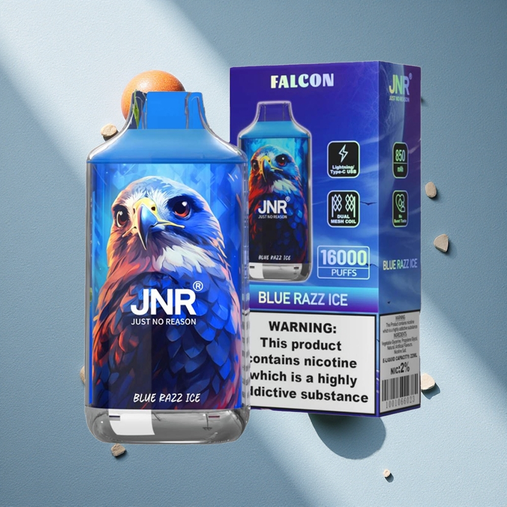 JNR Falcon 16000 Puffs Vape Dispositivo Azul Frambuesa Hielo con Pantalla LED Inteligente y Batería de 850 mAh Argentina wholesale