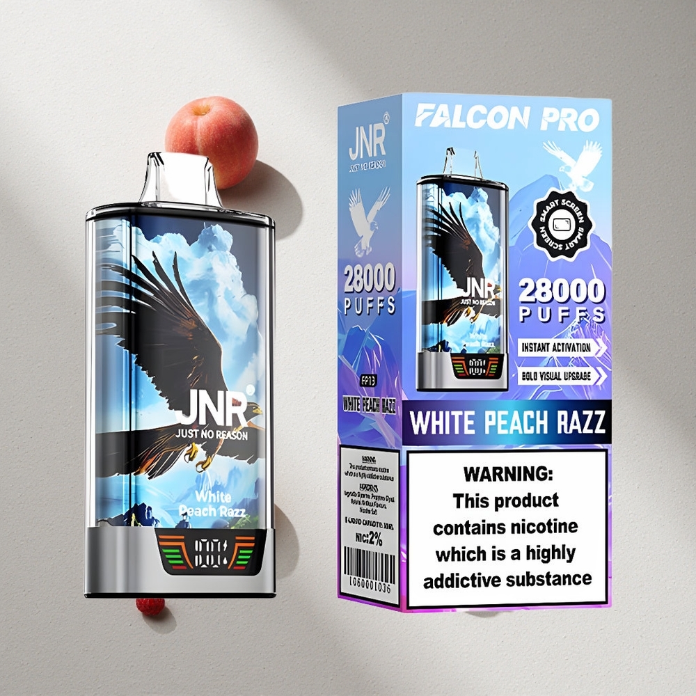 JNR Falcon Pro 28000 Puffs Durazno Blanco y Frambuesa 30ml Argentina wholesale
