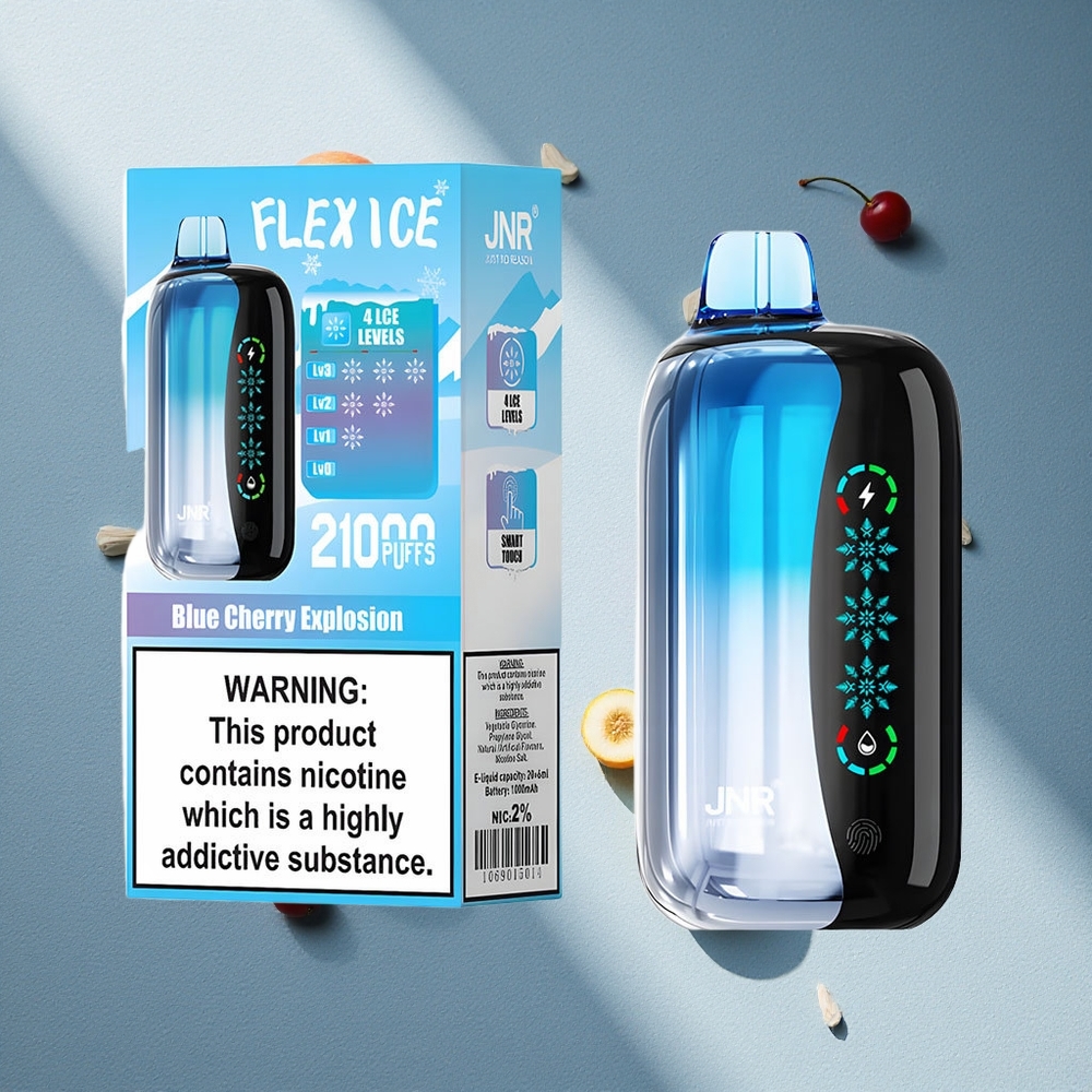 JNR Flex Ice 21000 Puffs Vape Desechable Cereza Azul Explosión con Pantalla Táctil y Carga Tipo-C Argentina wholesale