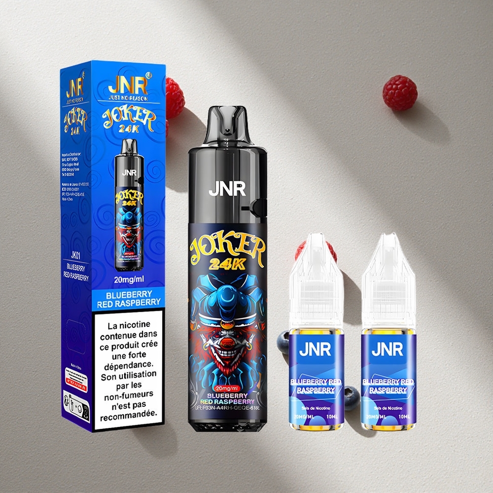 JNR Joker 24K Puffs Arándano Azul Frambuesa Roja Pod Recargable 10ml Tipo-C Argentina wholesale