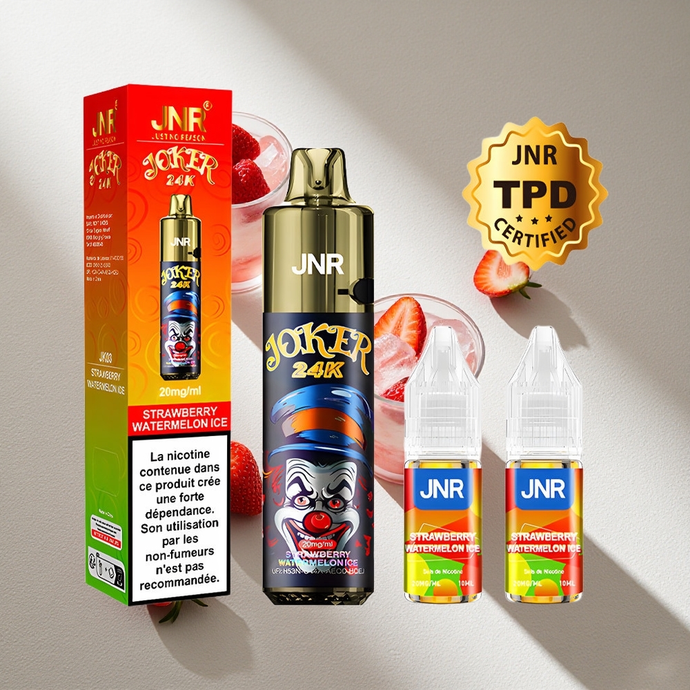 JNR Joker 24K Puffs Fresa Sandía Hielo Recargable 24000 Puffs Niveles de Líquido Visibles Argentina wholesale