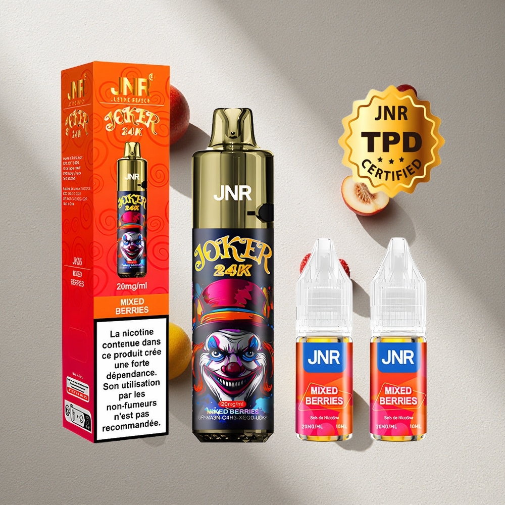 JNR Joker 24K Puffs Vape Desechable Frutos Rojos Mixtos 800mAh Tipo-C Argentina wholesale