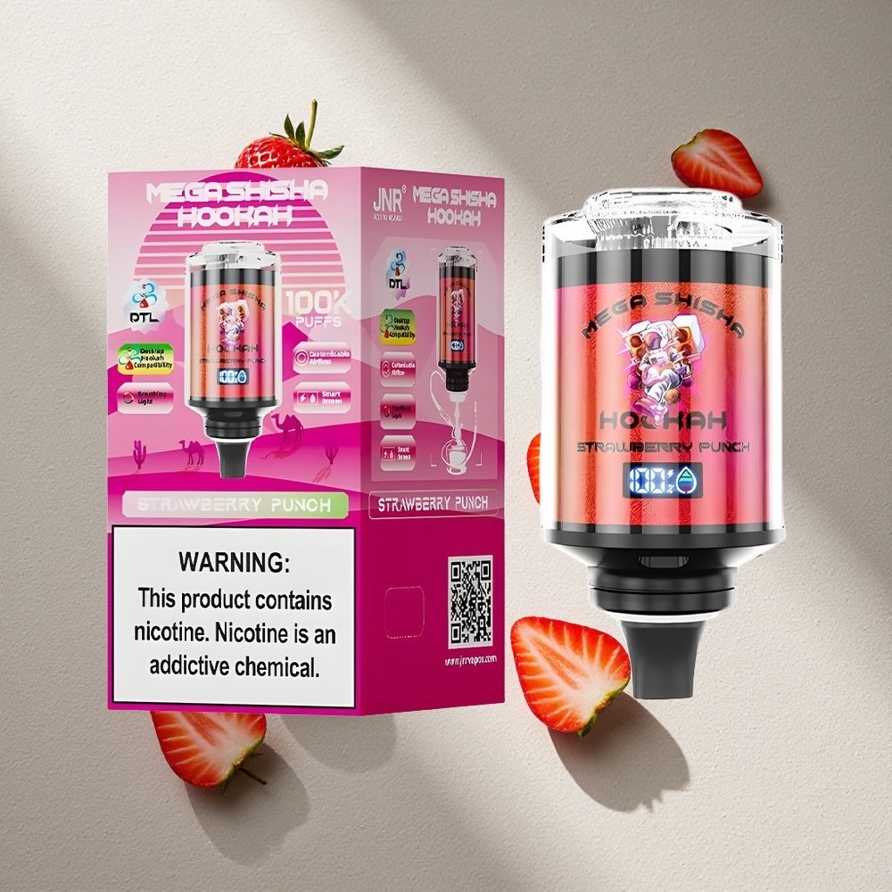 JNR Mega Shisha Hookah 100K Fresa Punch Pantalla Inteligente Argentina wholesale