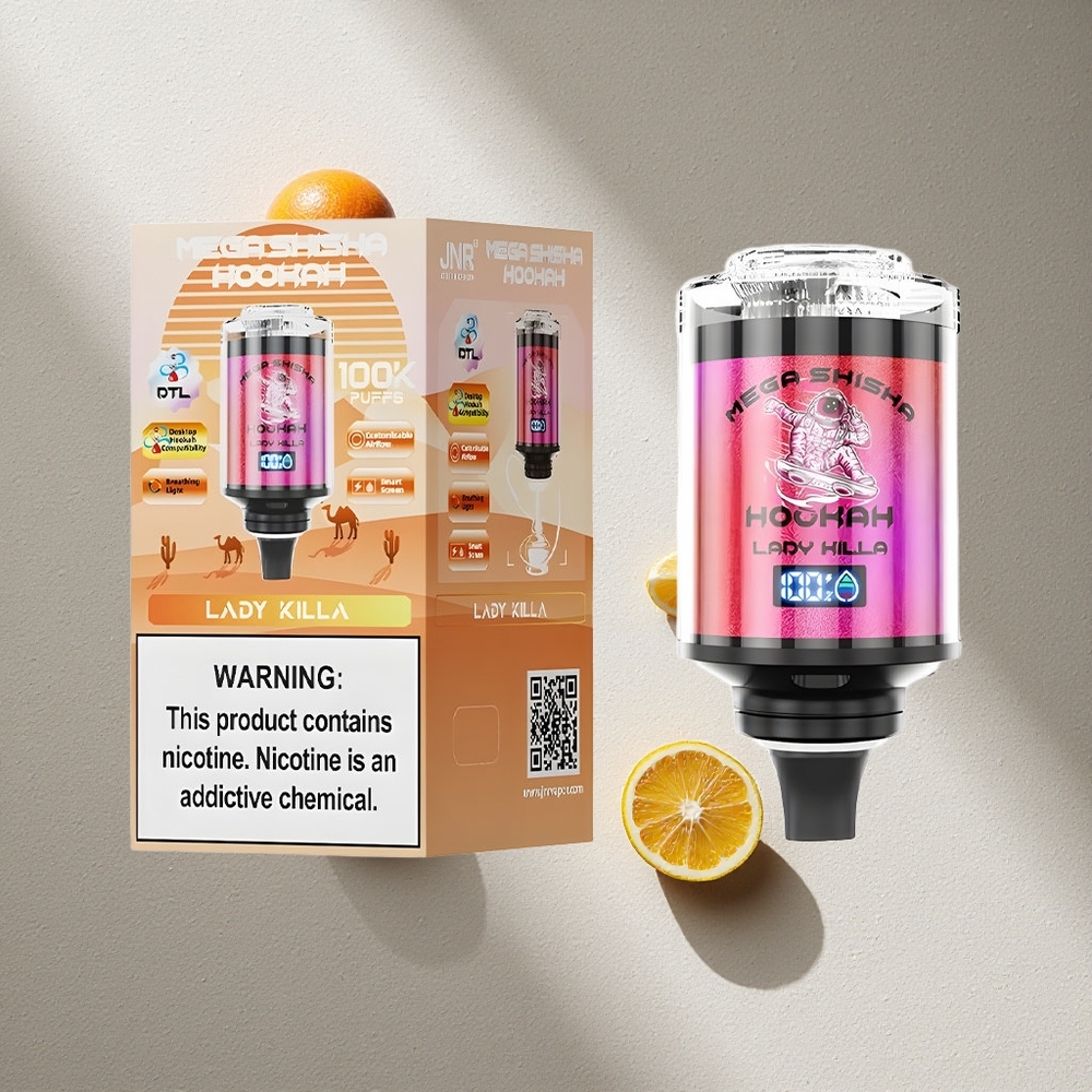 JNR Mega Shisha Hookah 100K Lady Killa 100000 Puffs 60ml capacidad de líquido Argentina wholesale