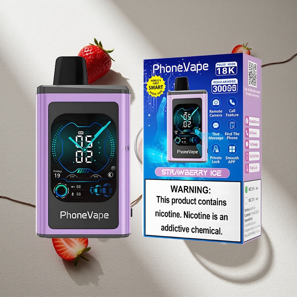 JNR PhoneVape 30000 Puffs Fresa Hielo Batería Recargable 850mAh Tipo-C Argentina wholesale