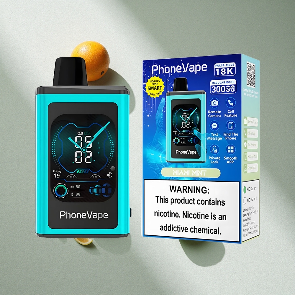 JNR PhoneVape 30000 Puffs Vape Desechable Menta Miami Pantalla Completa Argentina wholesale