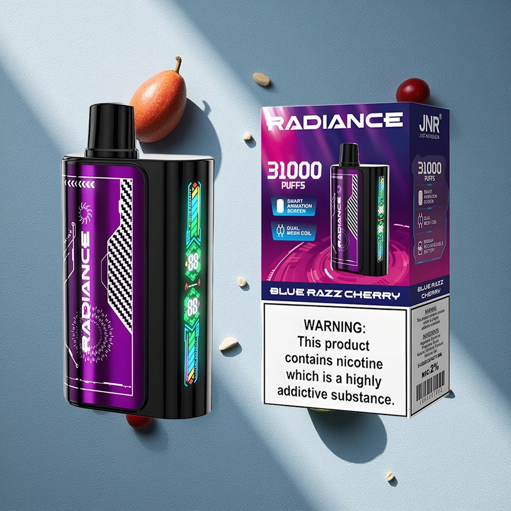 JNR Radiance 31000 Puffs Arándano Azul Cereza Pantalla Animación Inteligente Argentina wholesale