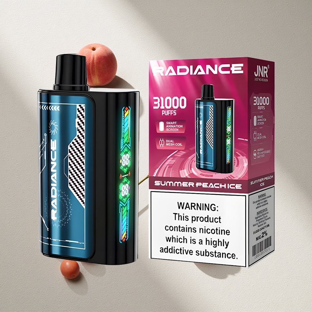 JNR Radiance 31000 Puffs Durazno Helado de Verano Pantalla Animación Inteligente Argentina wholesale