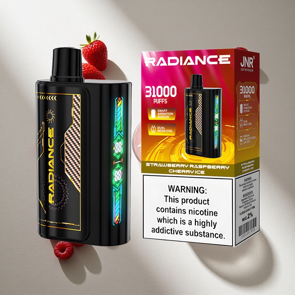 JNR Radiance 31000 Puffs Fresa Frambuesa Cereza Hielo Pantalla Inteligente Argentina wholesale