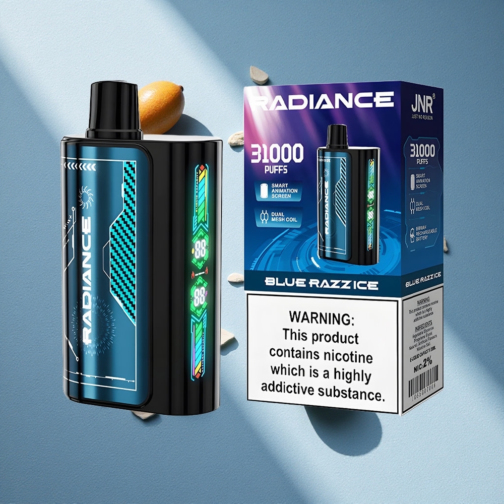 JNR Radiance 31000 Puffs Vape Desechable Blue Razz Ice 28ml E-líquido Argentina wholesale