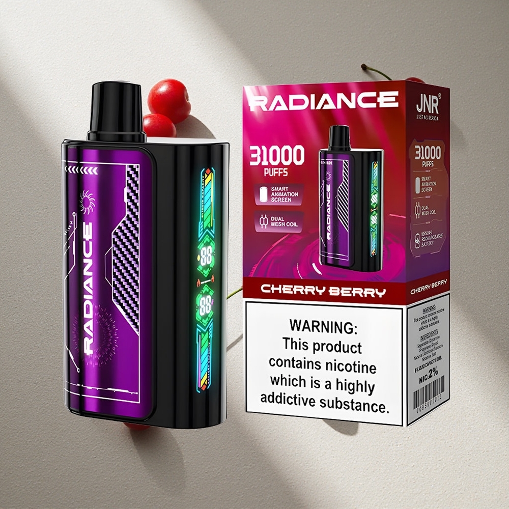 JNR Radiance 31000 Puffs Vape Desechable Cereza y Baya Pantalla Inteligente Argentina wholesale