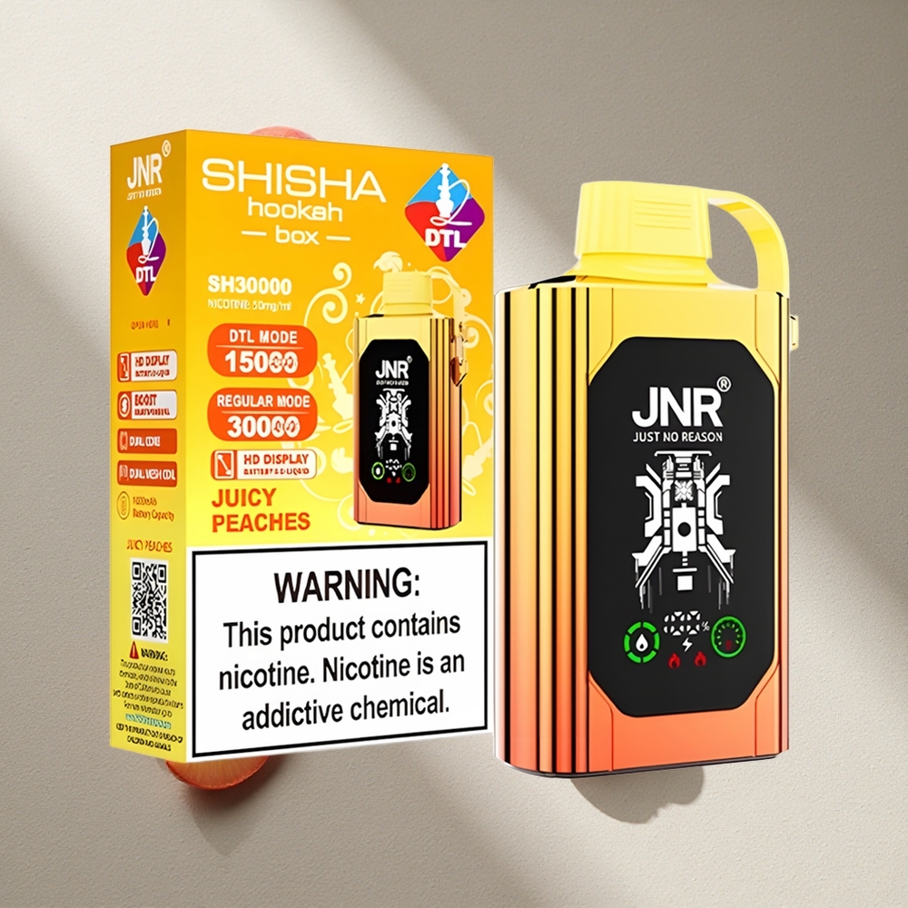 JNR Shisha Hookah Box 20500 Puffs Vape Melocotones Jugosos, Pantalla HD, Batería 1000mAh, Argentina wholesale