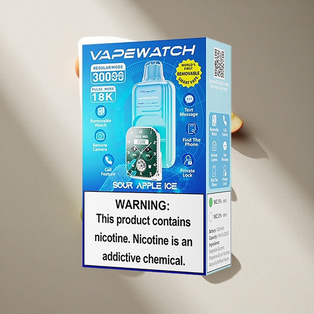 JNR Vape Watch 30000 Puffs Manzana Ácida Hielo 19mL Dual Mesh Coil Argentina wholesale