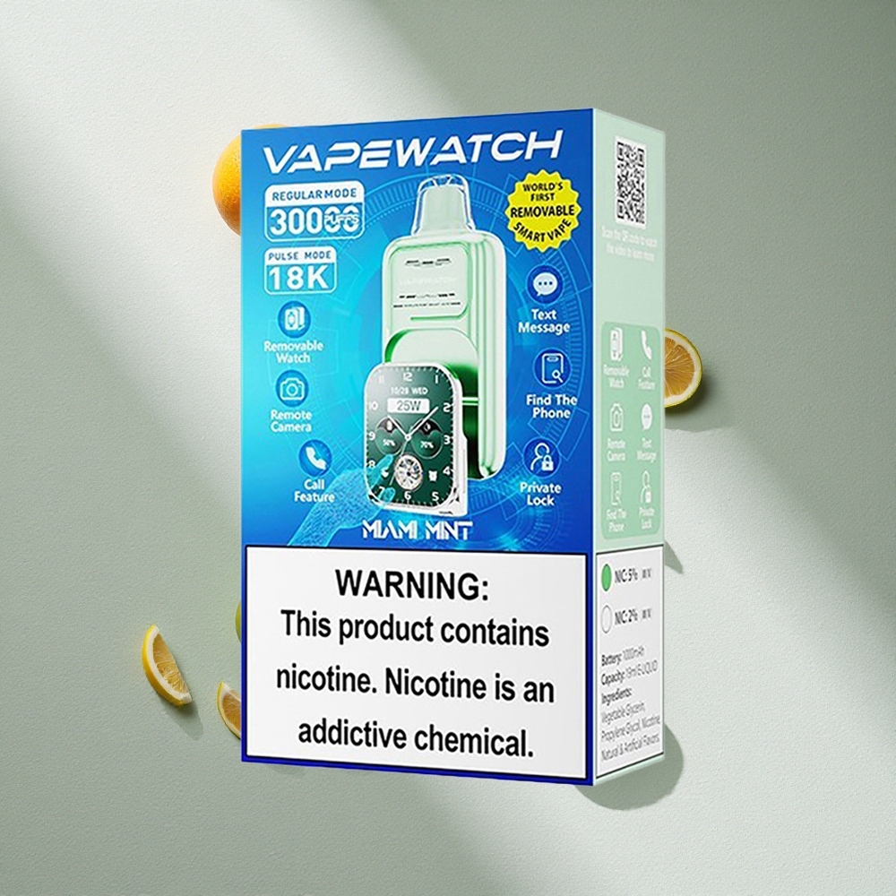 JNR Vape Watch 30000 Puffs Menta Miami 30000 Puffs Modo Regular 19mL Argentina wholesale