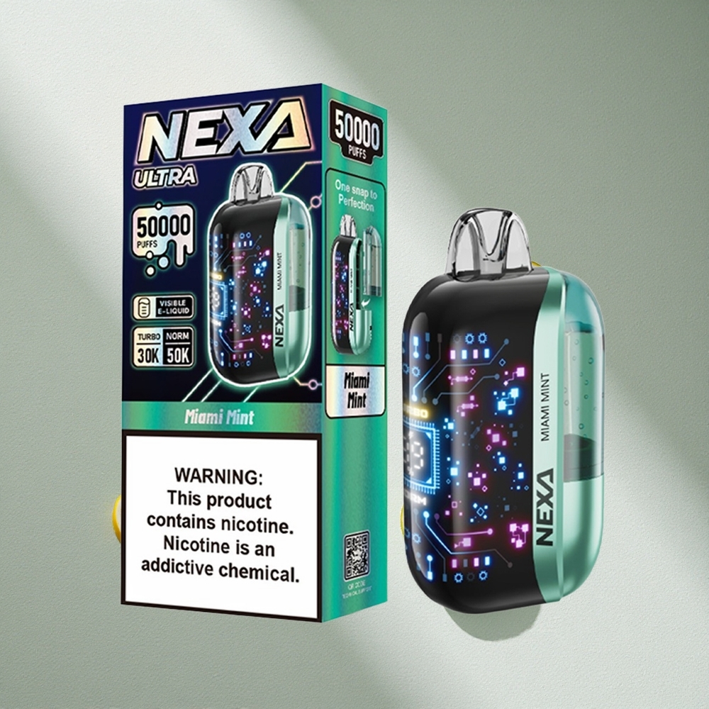NEXA Ultra 50K Puffs Vape Menta de Miami 20ml Pantalla 3D Argentina wholesale