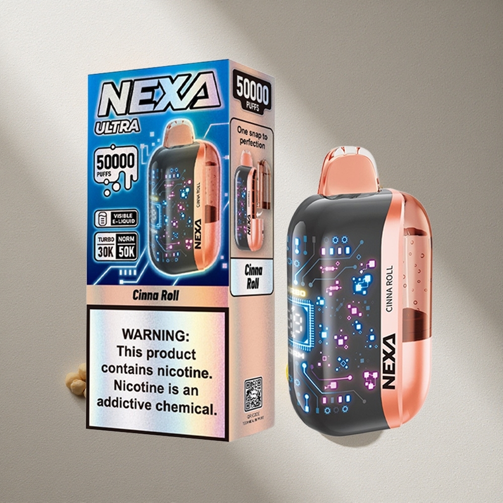 NEXA Ultra 50K Vape Desechable 50000 Puffs Canela Rollo Pantalla Curva 3D Argentina wholesale