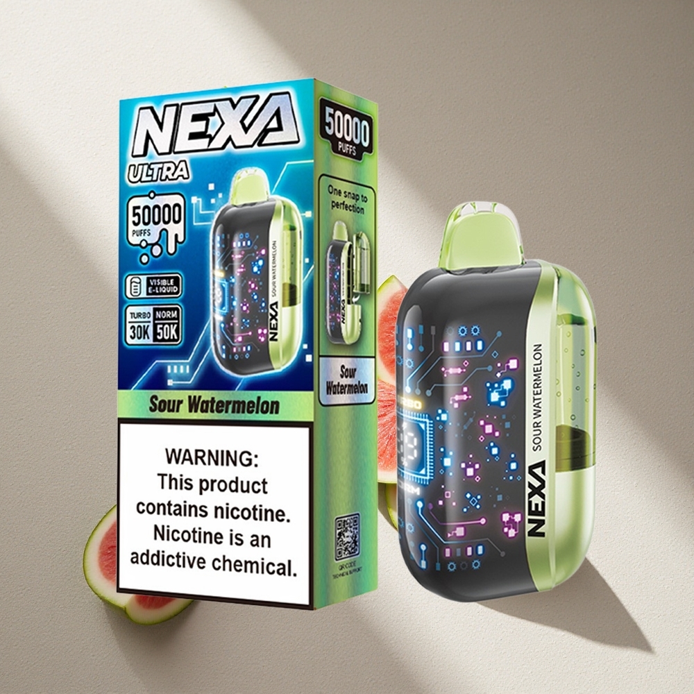 NEXA Ultra 50K Vape Desechable Sandía Ácida 20ml Capacidad 3d Curved Screen Argentina wholesale