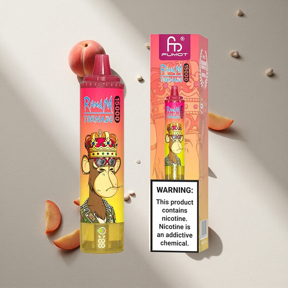 RandM Fumot Tornado 15000 Puffs Duradero Sabor Melocotón Hielo Pantalla LCD Argentina wholesale