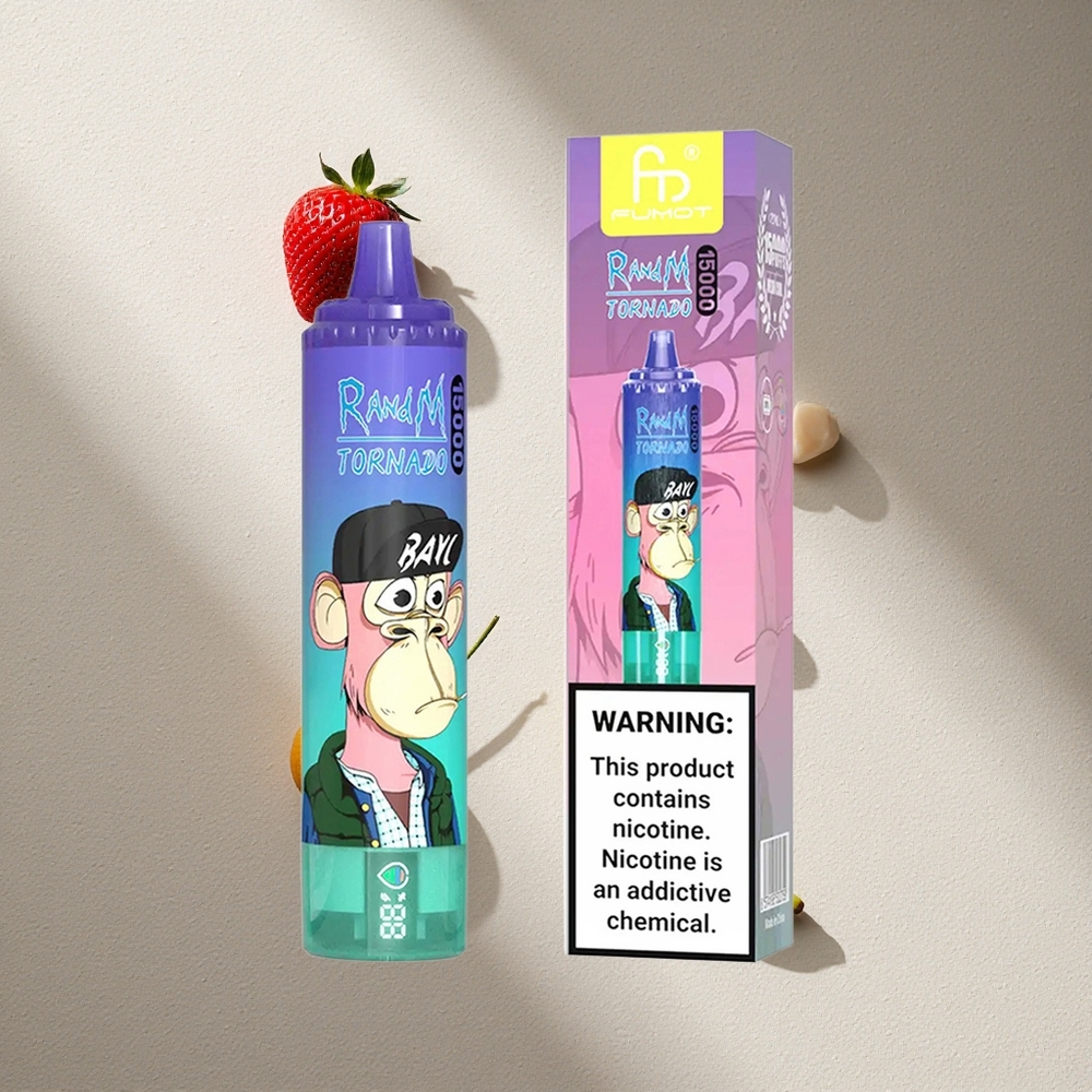 RandM Fumot Tornado 15000 Puffs Fresa Plátano Pantalla LCD Argentina wholesale