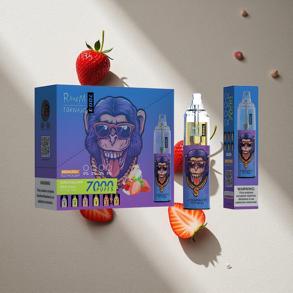 RandM Fumot Tornado 7000 Puffs Fresa Toro Rojo 14ML Argentina wholesale