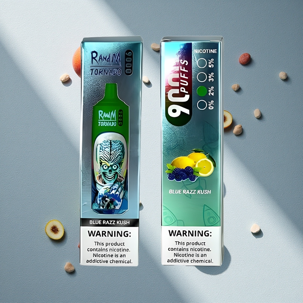 RandM Fumot Tornado 9000 Puffs Blue Razz Kush 18 mL Pantalla RGB Argentina wholesale