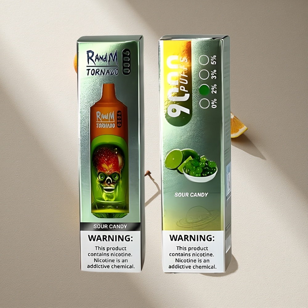 RandM Fumot Tornado 9000 Puffs Caramelo Ácido 18 mL Pantalla RGB Argentina wholesale