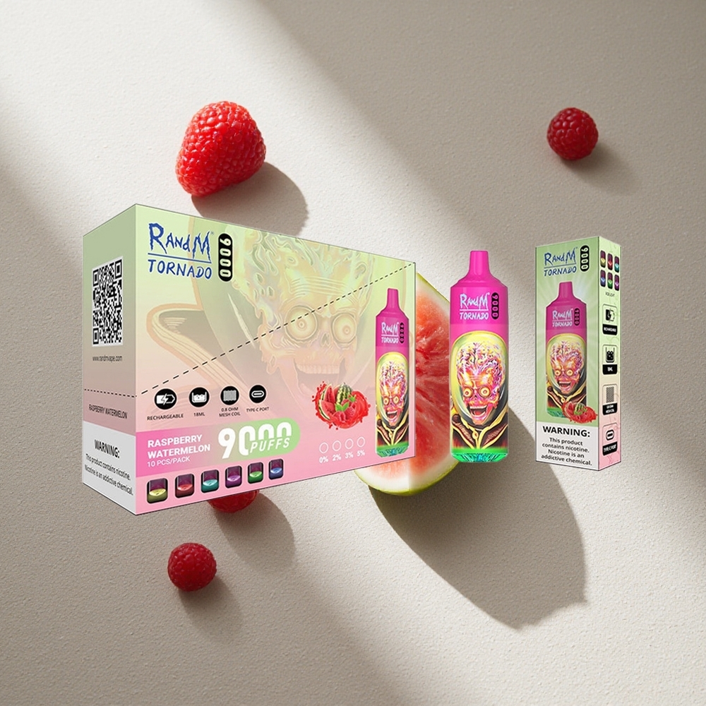 RandM Fumot Tornado 9000 Puffs Frambuesa Sandía Pantalla RGB 18 mL Argentina wholesale