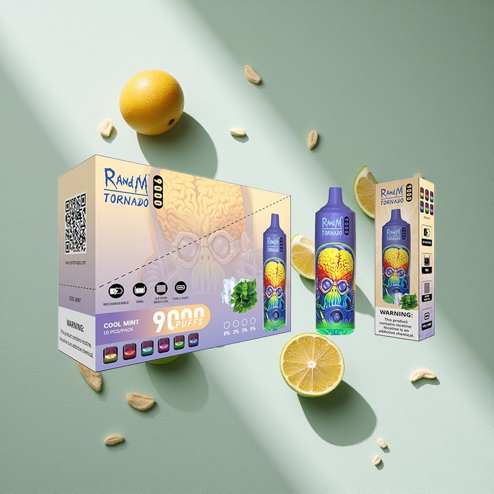 RandM Fumot Tornado 9000 Puffs Menta Refrescante 18 mL Pantalla RGB Argentina wholesale