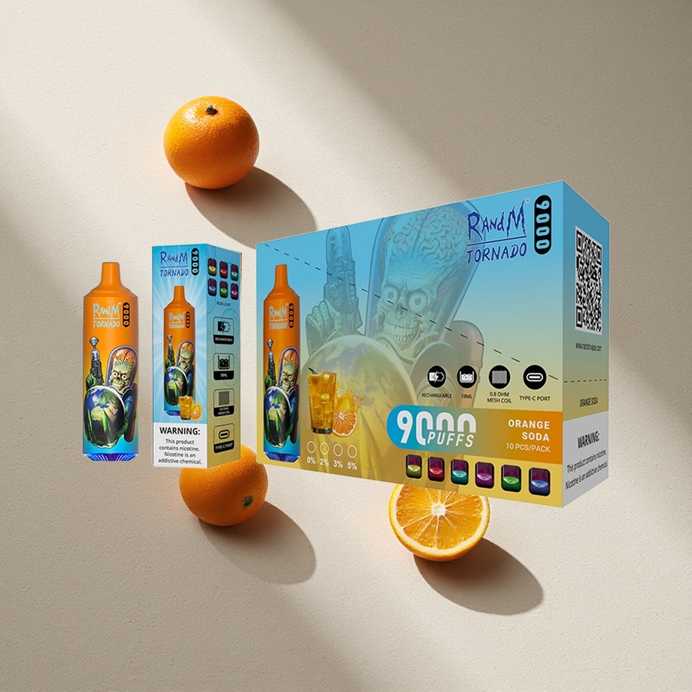 RandM Fumot Tornado 9000 Puffs Soda Naranja Pantalla RGB Argentina wholesale