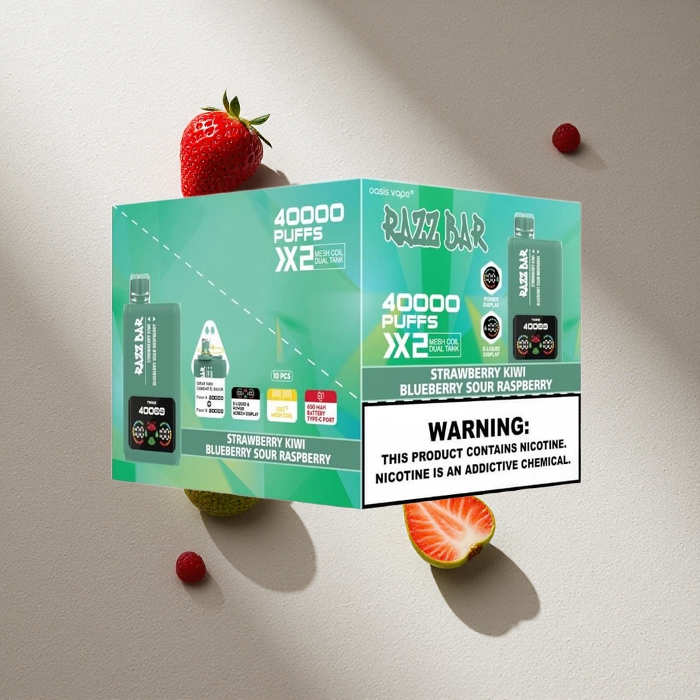 Razz Bar 40000 Puffs Fresa Kiwi_Arándano Agrio Frambuesa Pantalla de Potencia Argentina wholesale