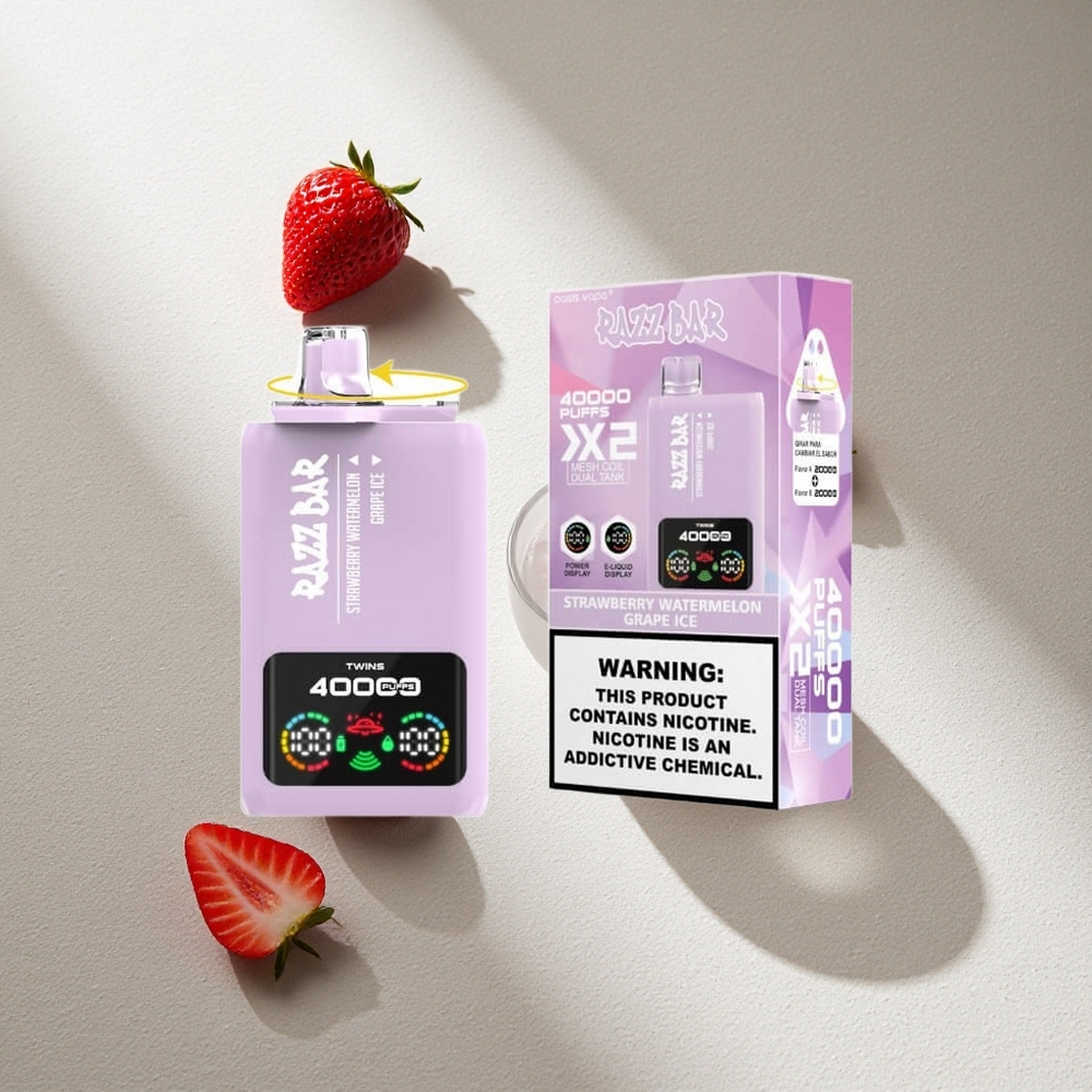 Razz Bar 40000 Puffs Fresa Sandía_Uva Helada Pantalla de Potencia Argentina wholesale