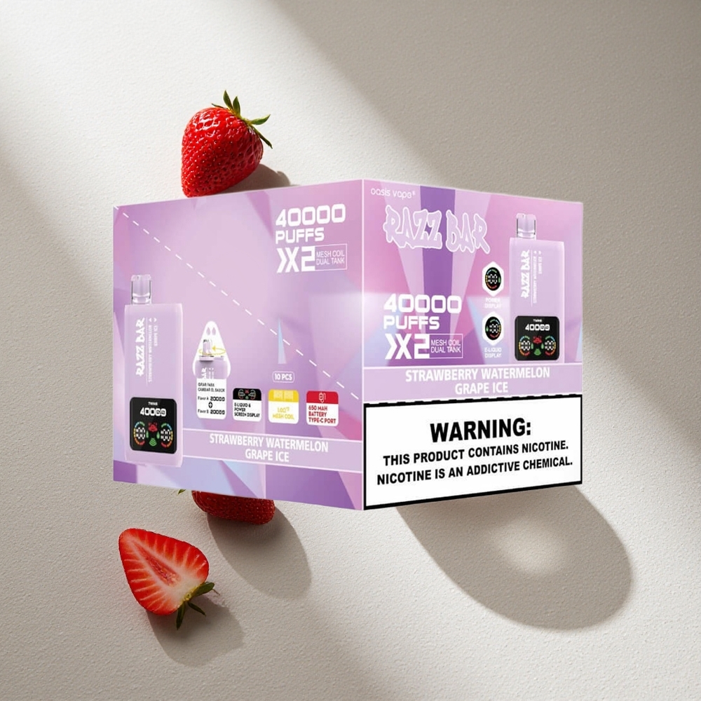 Razz Bar 40000 Puffs Fresa Sandía_Uva Helada Pantalla de Potencia Argentina wholesale