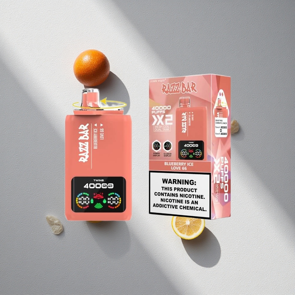Razz Bar 40000 Puffs Vape Desechable Arándano Helado_Love 66 Pantalla de Potencia Argentina wholesale