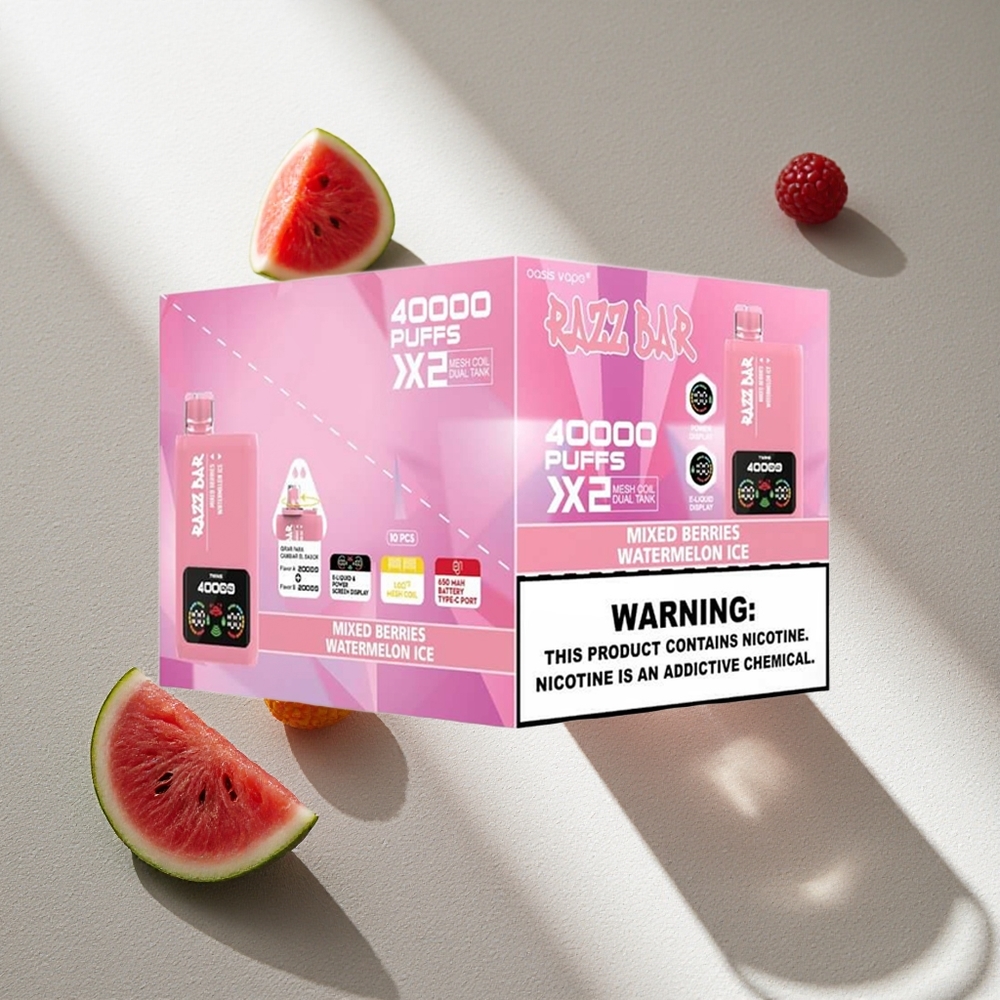 Razz Bar 40000 Puffs Vape Desechable Frutas Mixtas_Sandía Helada Pantalla de Potencia Argentina wholesale