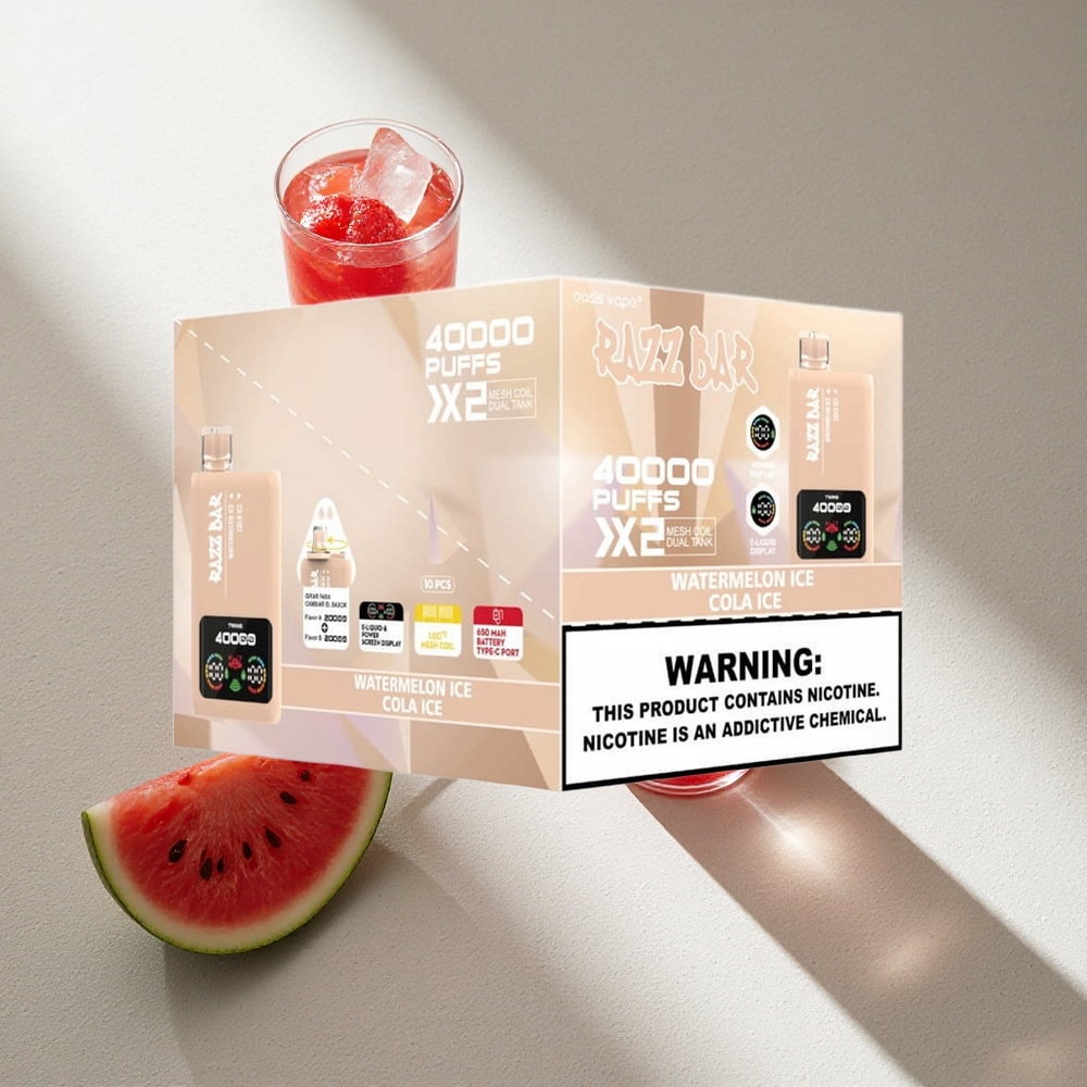 Razz Bar 40000 Puffs Vape Desechable Sandía Helada_Cola Helada Pantalla de Potencia Argentina wholesale