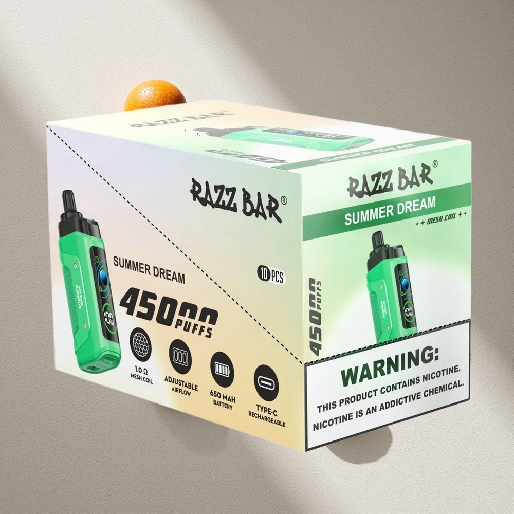 Razz Bar 45000 Puffs Vape Desechable Sueño de Verano 1.0 Ohm Tipo-C Argentina wholesale