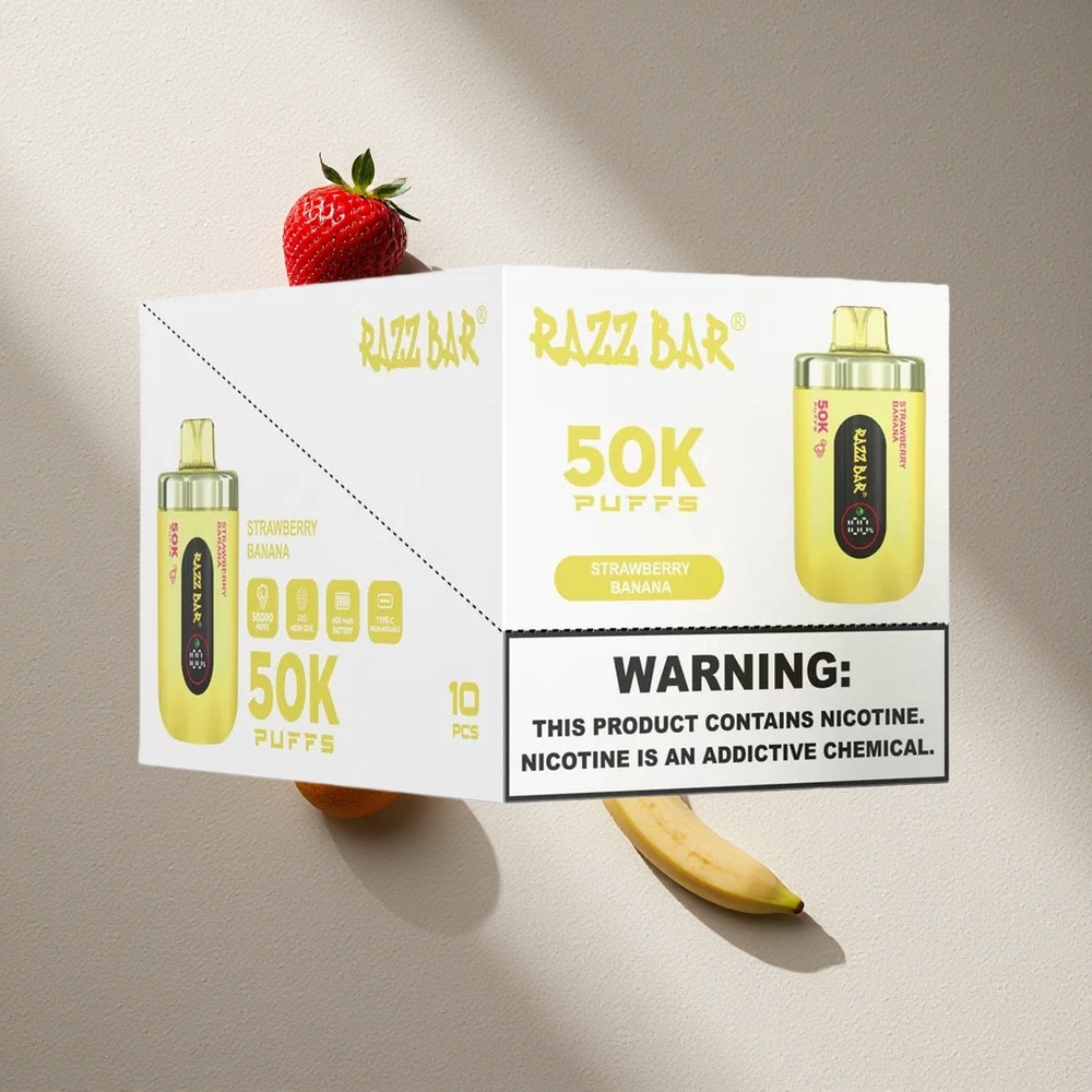 Razz Bar 50K Puffs Fresa Banana Recargable Tipo-C Argentina wholesale