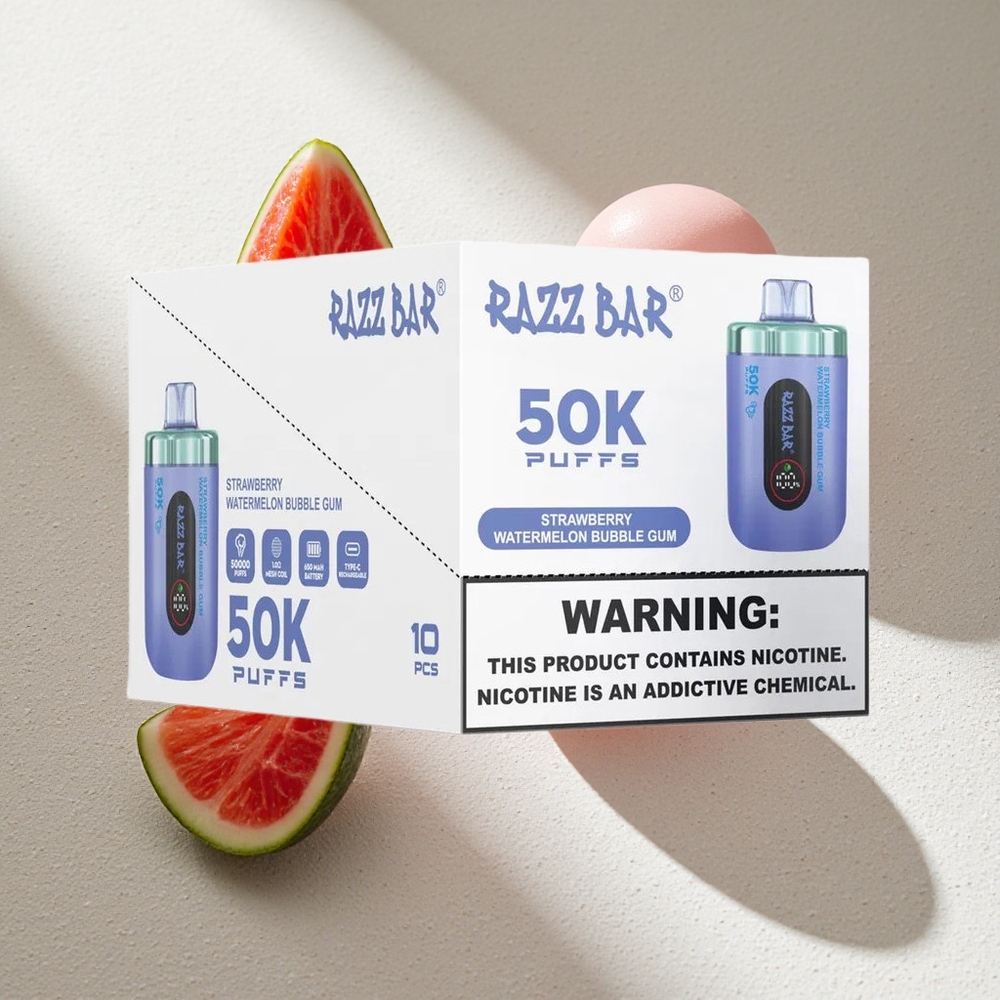 Razz Bar 50K Puffs Fresa Sandía Chicle 1.0 Ohm Mesh Argentina wholesale