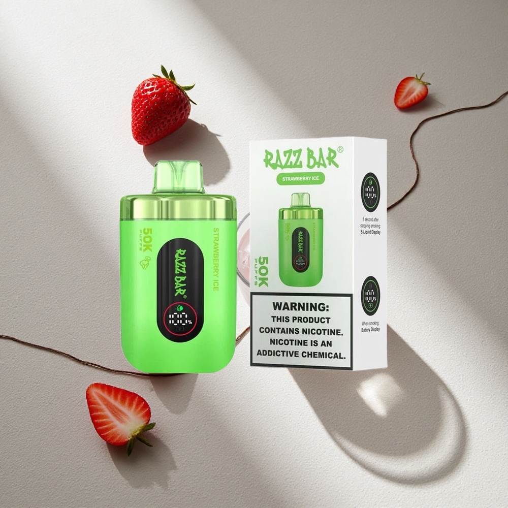Razz Bar 50K Puffs Vape Desechable Fresa Hielo 50000 Puffs Recargable Tipo-C Argentina wholesale