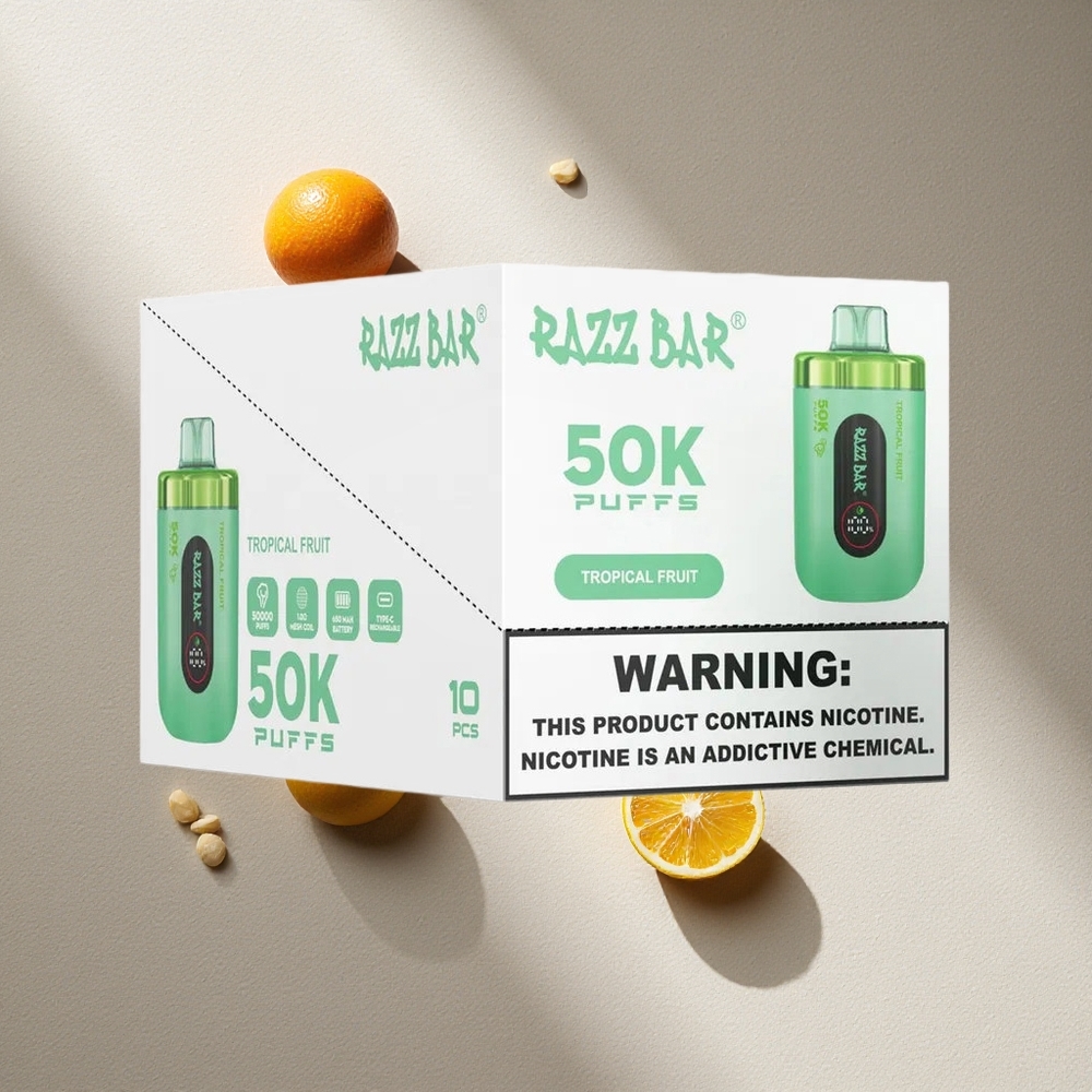 Razz Bar 50K Puffs Vape Desechable Frutas Tropicales y Razz 50K Puffs Recargable Tipo-C Argentina wholesale