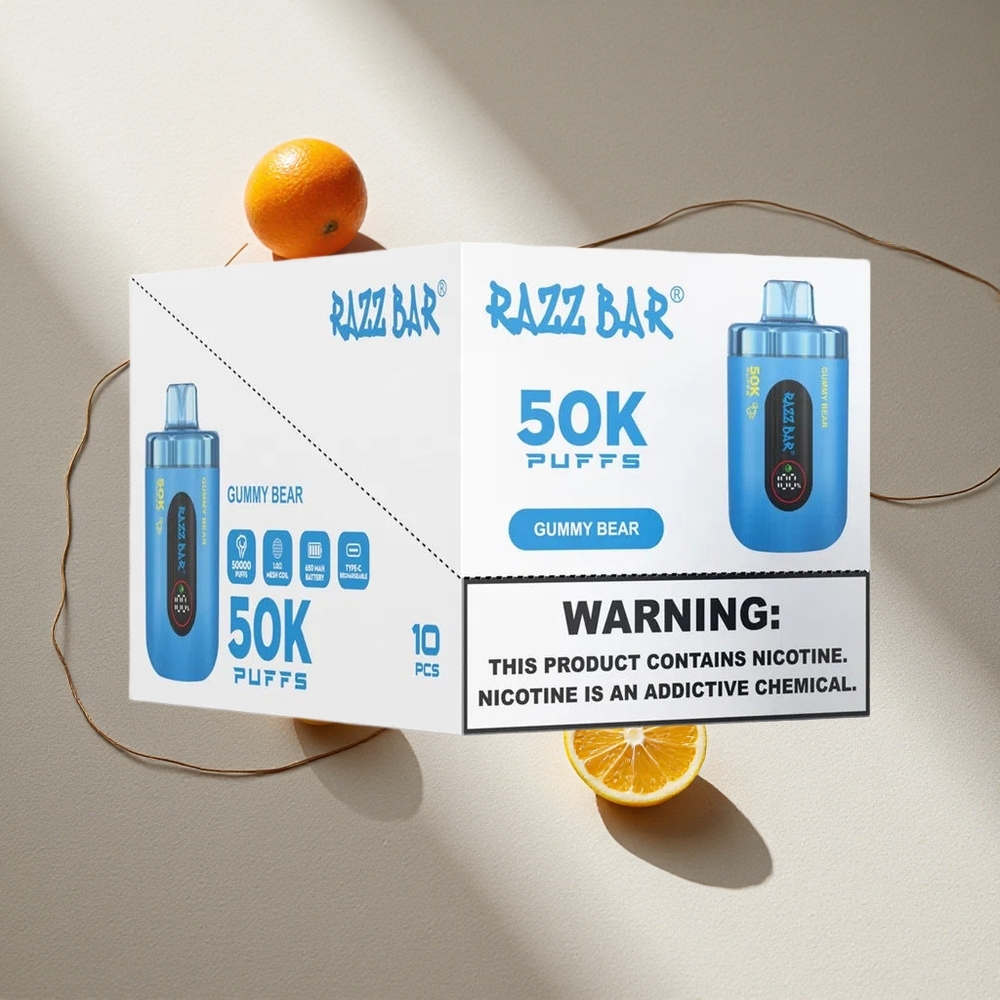 Razz Bar 50K Puffs Vape Desechable Gummy Bear (Oso de Gominola) 50000 Puffs Batería 650 mAh Argentina wholesale