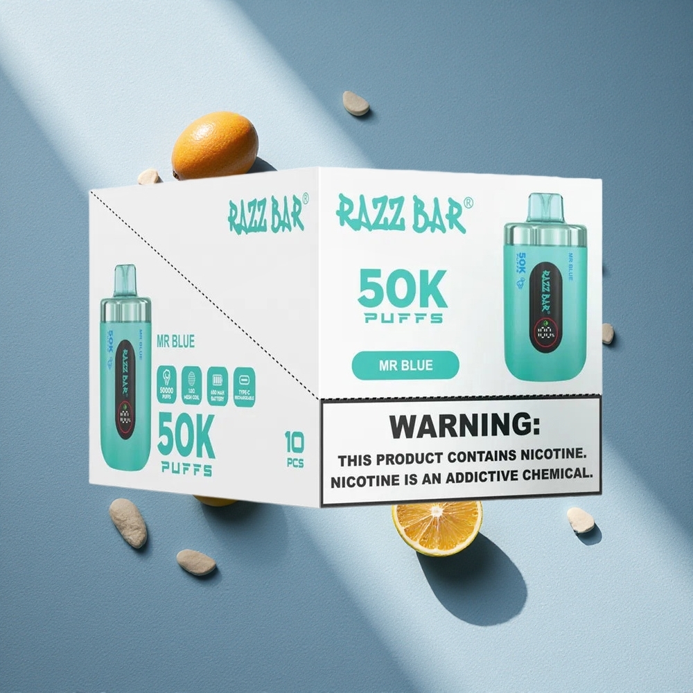Razz Bar 50K Puffs Vape Desechable Mr Azul con 50000 Puffs y Batería 650 Mah Argentina wholesale