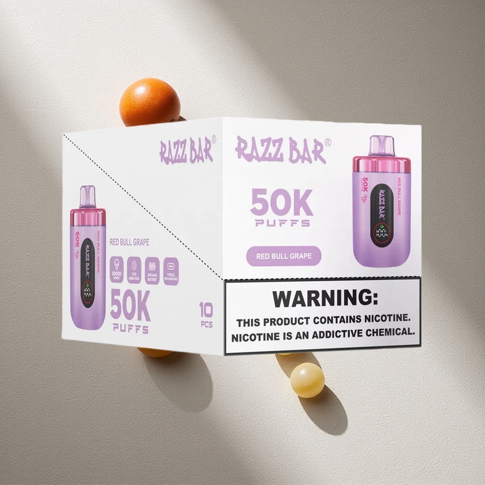 Razz Bar 50K Puffs Vape Desechable Toronja Uva Roja hasta 50000 Puffs Recargable Tipo-C Argentina wholesale