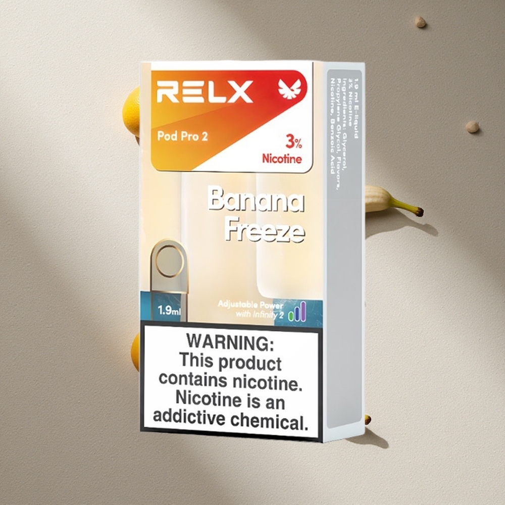RELX Pod Pro 2 600 Puffs Banana Freeze Helado de Plátano 3% nicotina 1.9ml Argentina wholesale